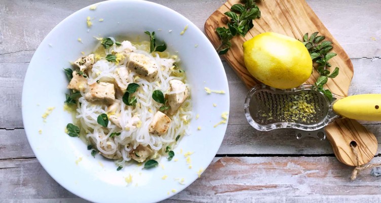 Low-Carb Angel Hair Pasta With Lemon Chicken